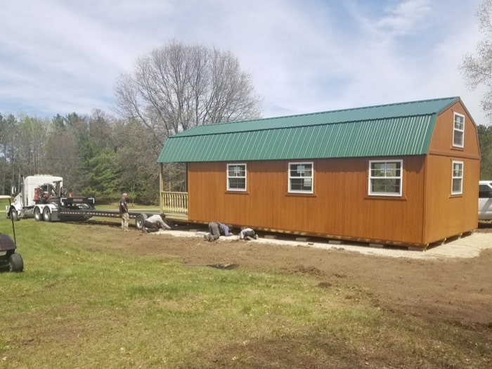 Delivery Custom Lofted Cabin