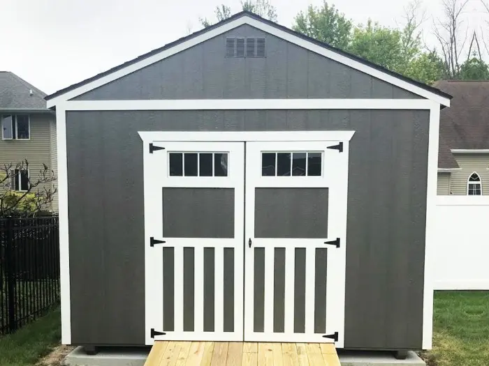 Utility Shed with Transom Doors