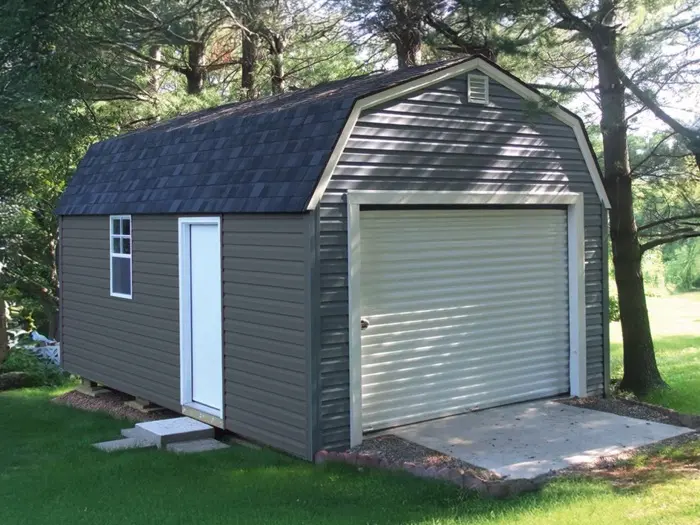 metal rooded lofted garage