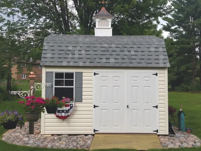 new door style lofted garden shed